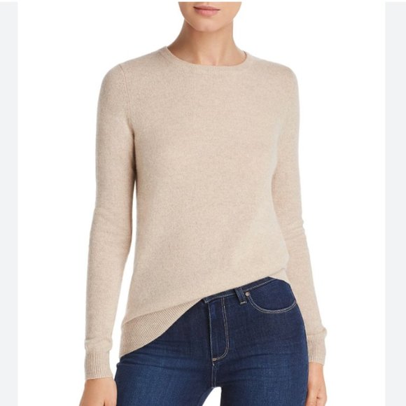 Bloomingdale's Crew Neck Cashmere Oat Heather NWT - Picture 1 of 1